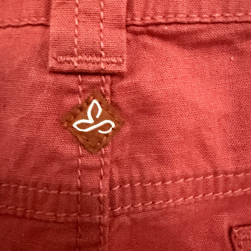 Prana Kelly Knicker Walking Shorts Size 6 Orange-Red Bermuda Utility Linen Blend - Picture 8 of 8